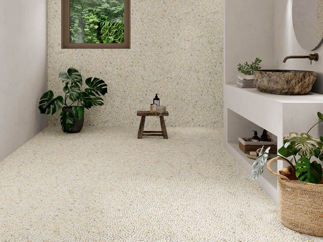 MOS. MINI PEBBLES BLCO 30X30